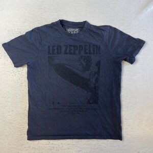 Led Zeppelin Graphic T-Shirt Mens XL Blue UK Tour 1969 Short Sleeve Crew Neck
